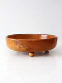 vintage footed wood bowl