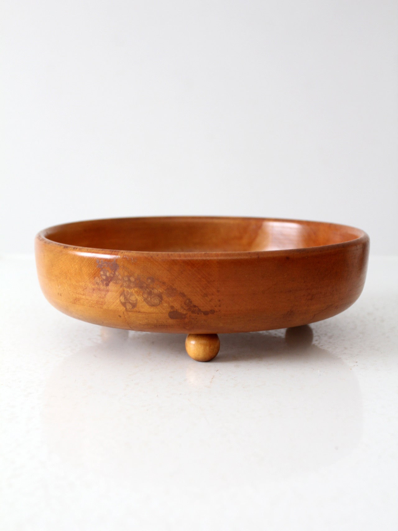 vintage footed wood bowl