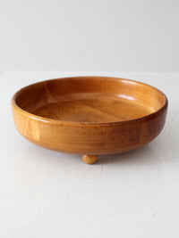 vintage footed wood bowl