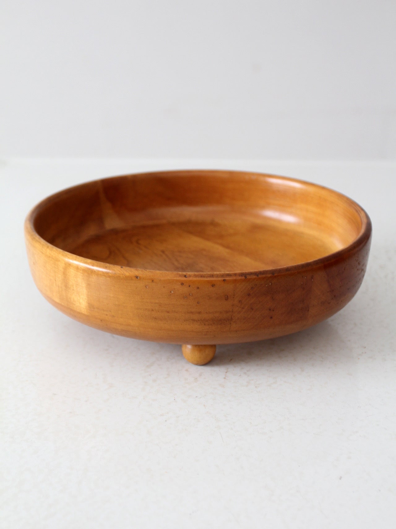 vintage footed wood bowl