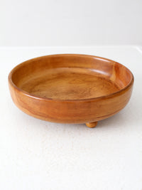 vintage footed wood bowl