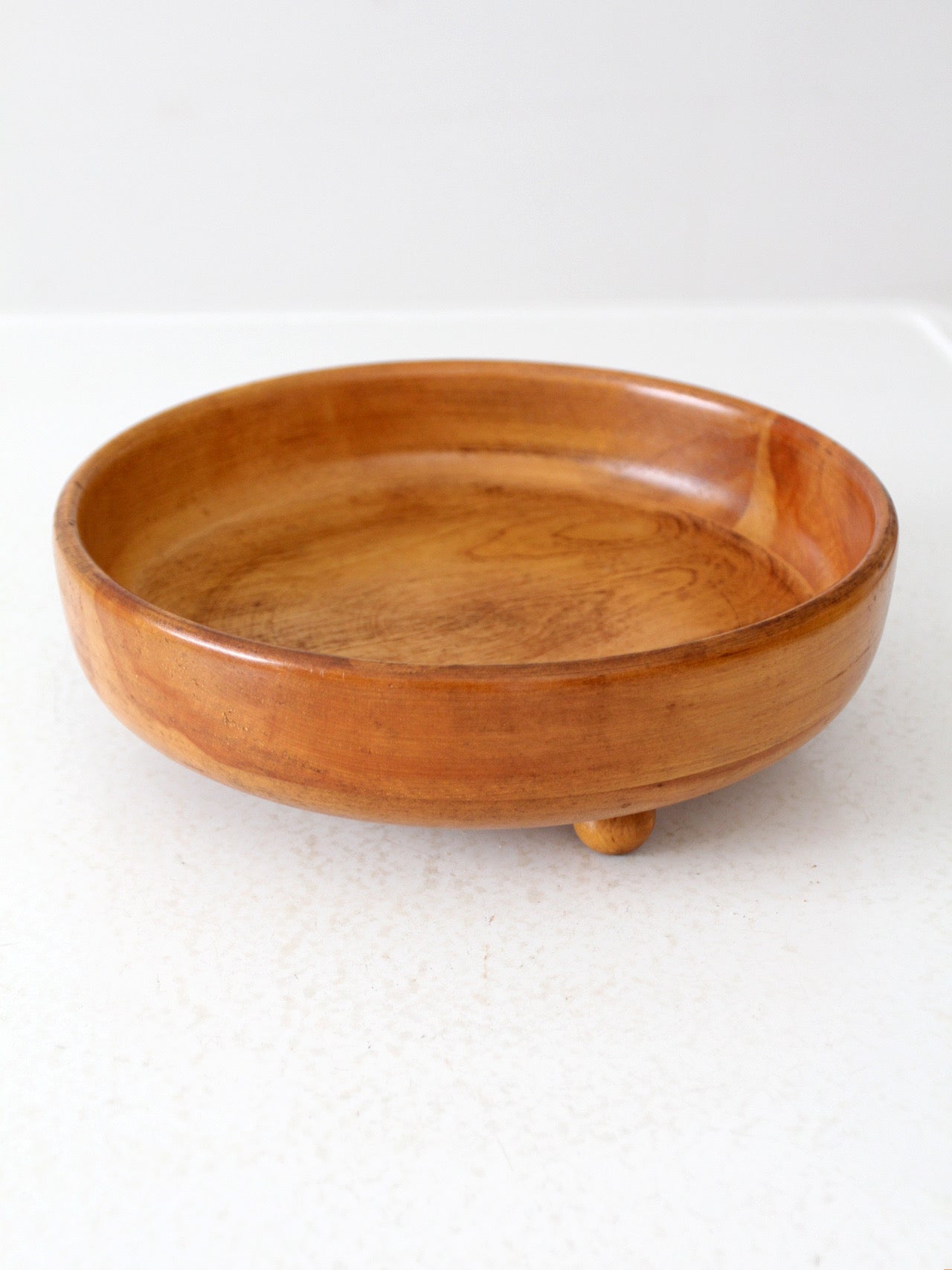 vintage footed wood bowl