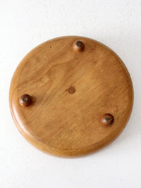 vintage footed wood bowl