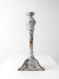 antique distressed blue baluster fragment