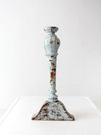 antique distressed blue baluster fragment