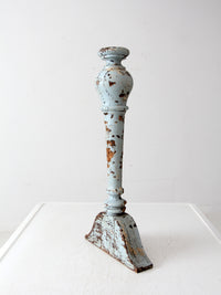 antique distressed blue baluster fragment