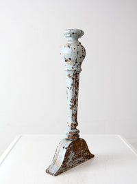 antique distressed blue baluster fragment