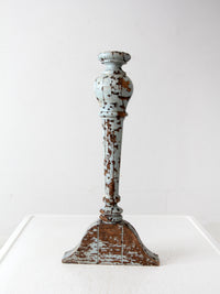 antique distressed blue baluster fragment