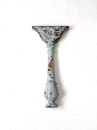 antique distressed blue baluster fragment