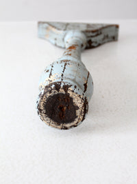 antique distressed blue baluster fragment