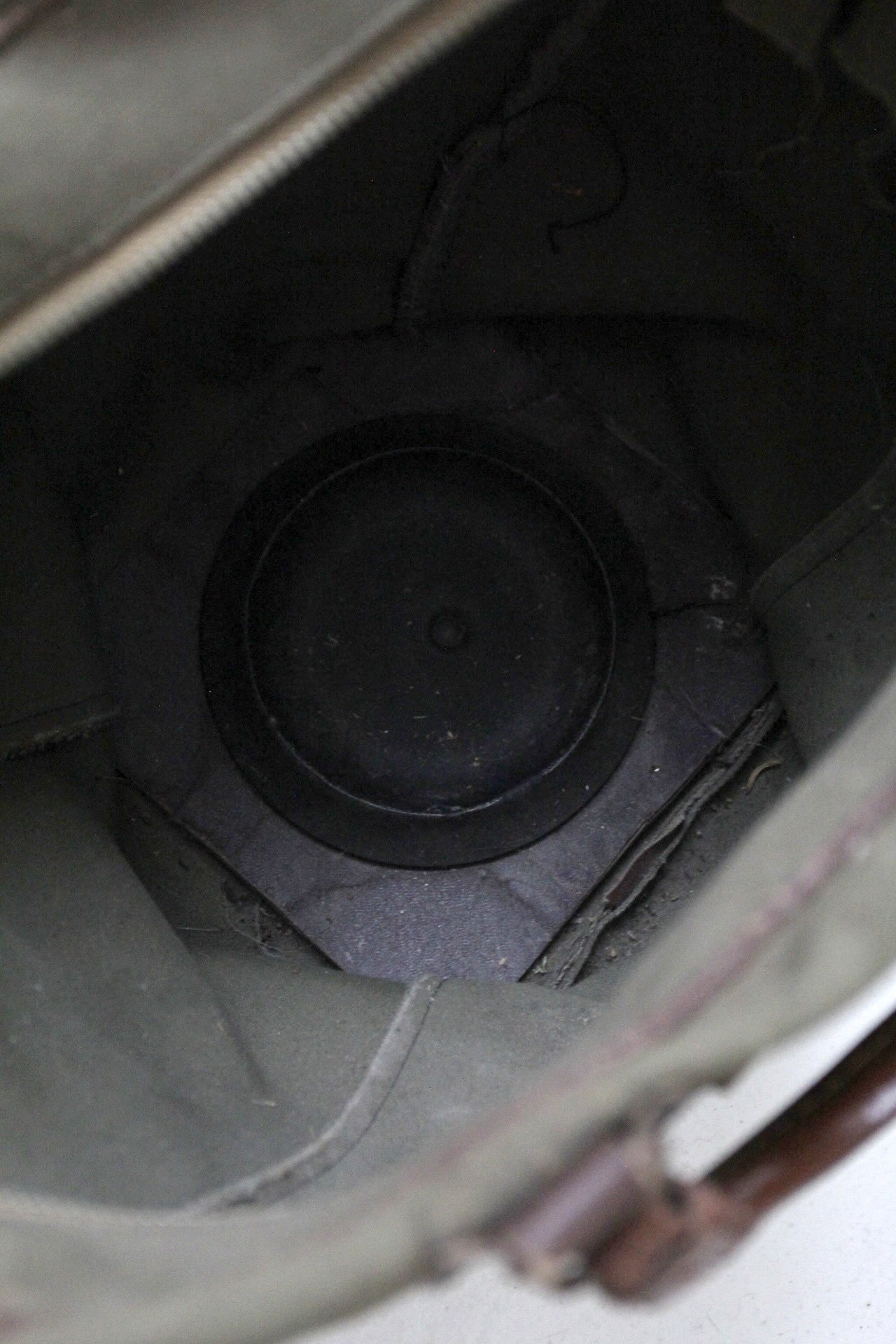 mid-century Ebonite 16 lb bowling ball with bag