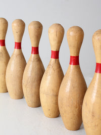 set of 10 vintage wooden bowling pins