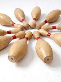 set of 10 vintage wooden bowling pins