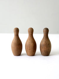 vintage wood skittles set of 3