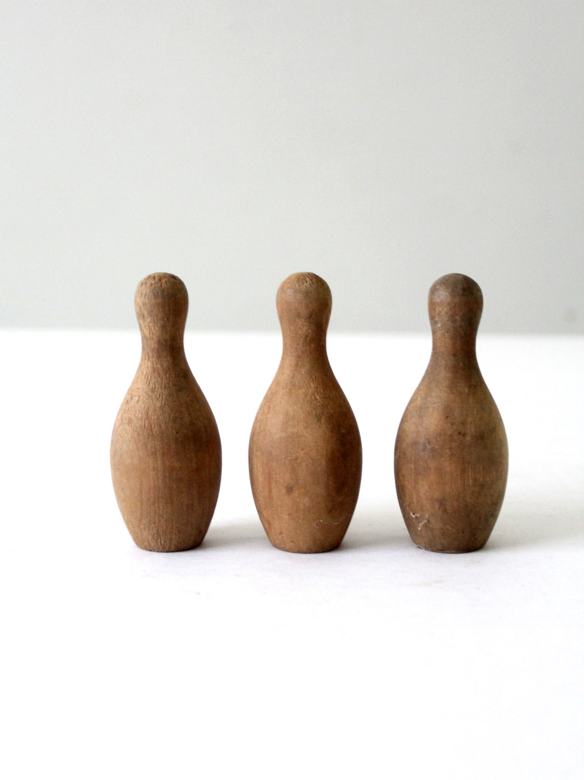 vintage wood skittles set of 3