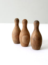 vintage wood skittles set of 3