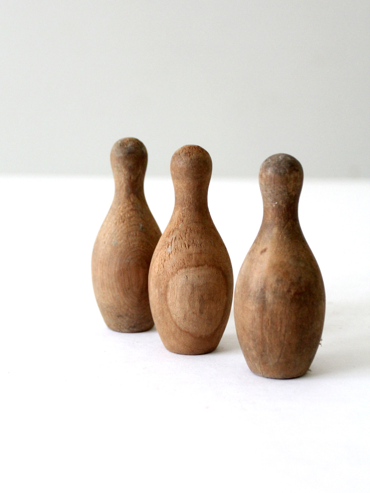 vintage wood skittles set of 3