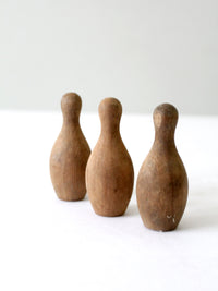 vintage wood skittles set of 3