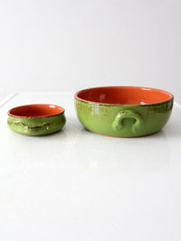 vintage Italian terracotta serving bowls pair