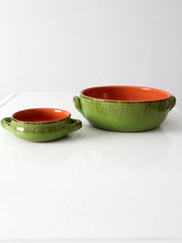 vintage Italian terracotta serving bowls pair