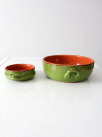 vintage Italian terracotta serving bowls pair