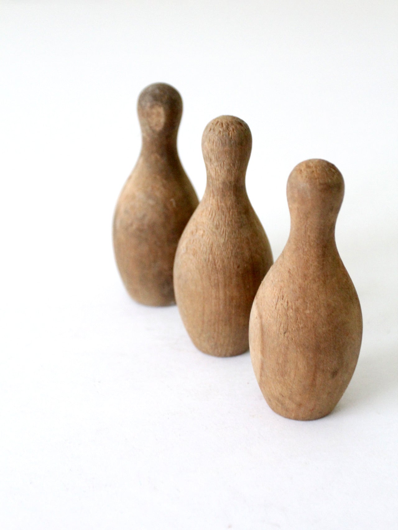 vintage wood skittles set of 3