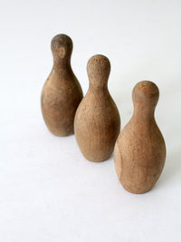 vintage wood skittles set of 3