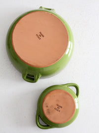 vintage Italian terracotta serving bowls pair