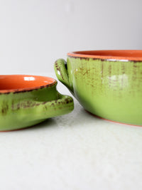 vintage Italian terracotta serving bowls pair