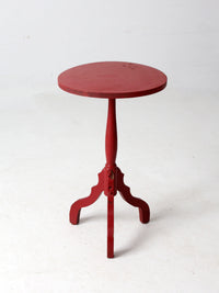 vintage red pedestal table