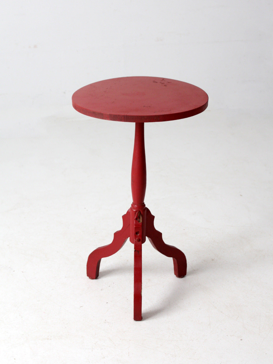 vintage red pedestal table