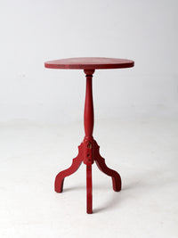 vintage red pedestal table