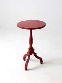 vintage red pedestal table