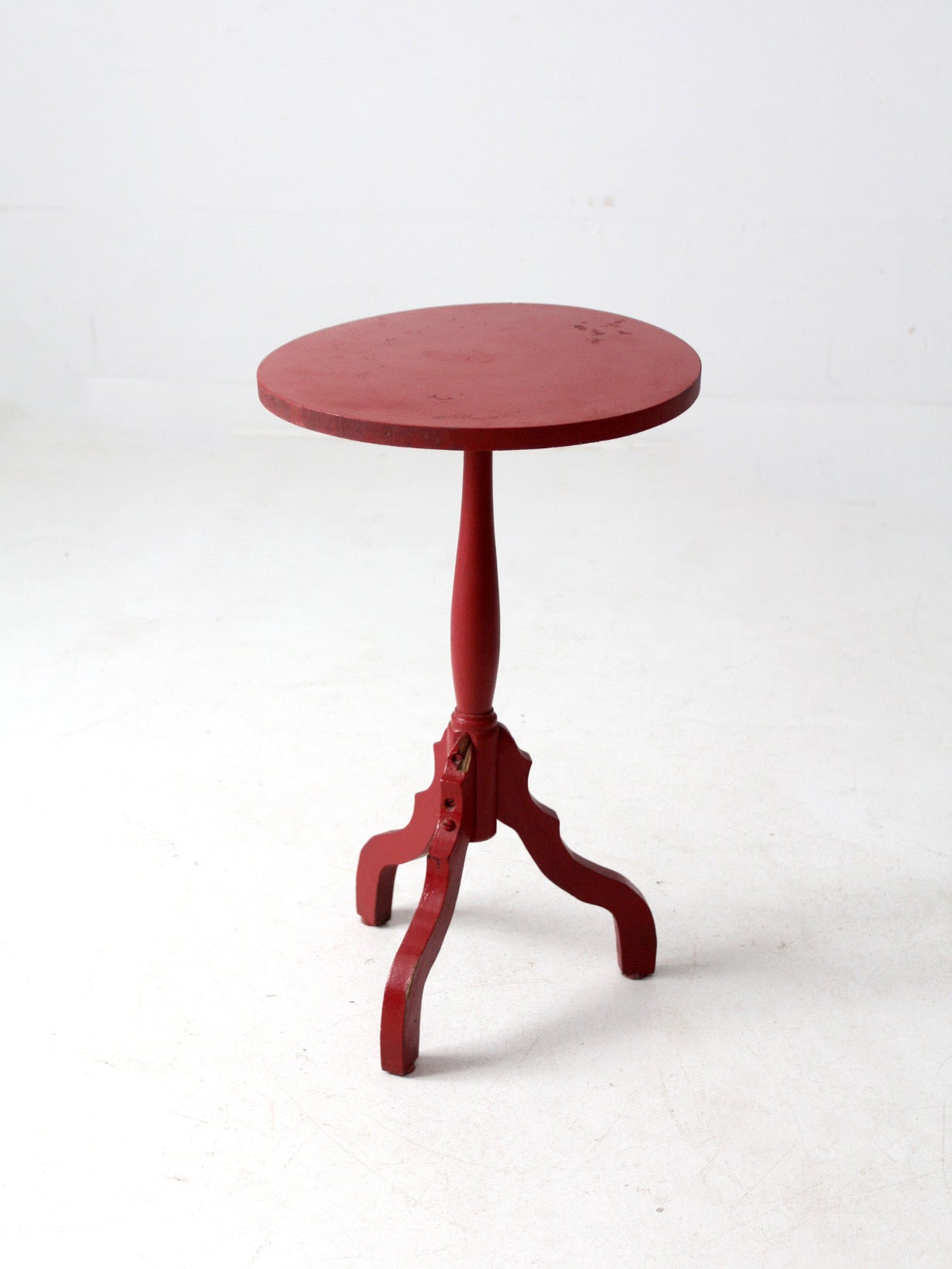 vintage red pedestal table