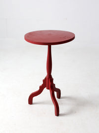 vintage red pedestal table