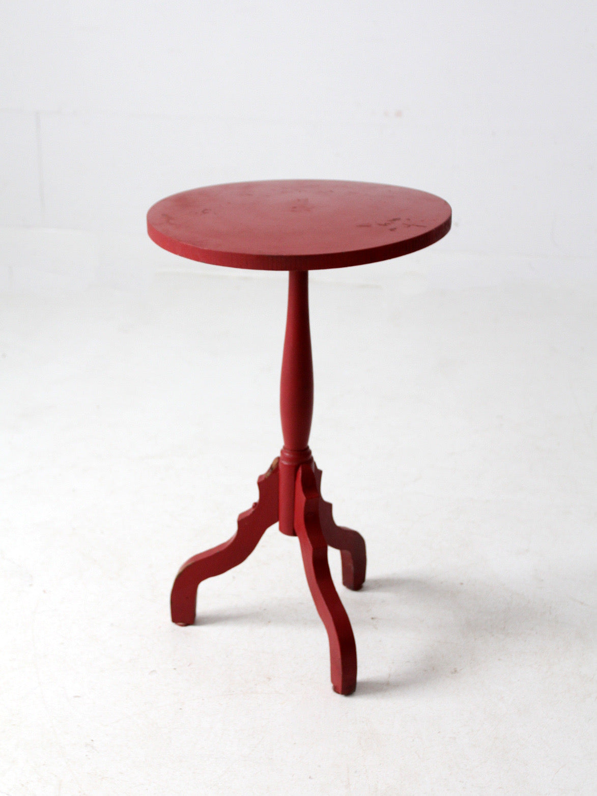 vintage red pedestal table