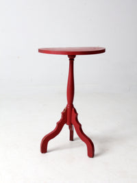 vintage red pedestal table
