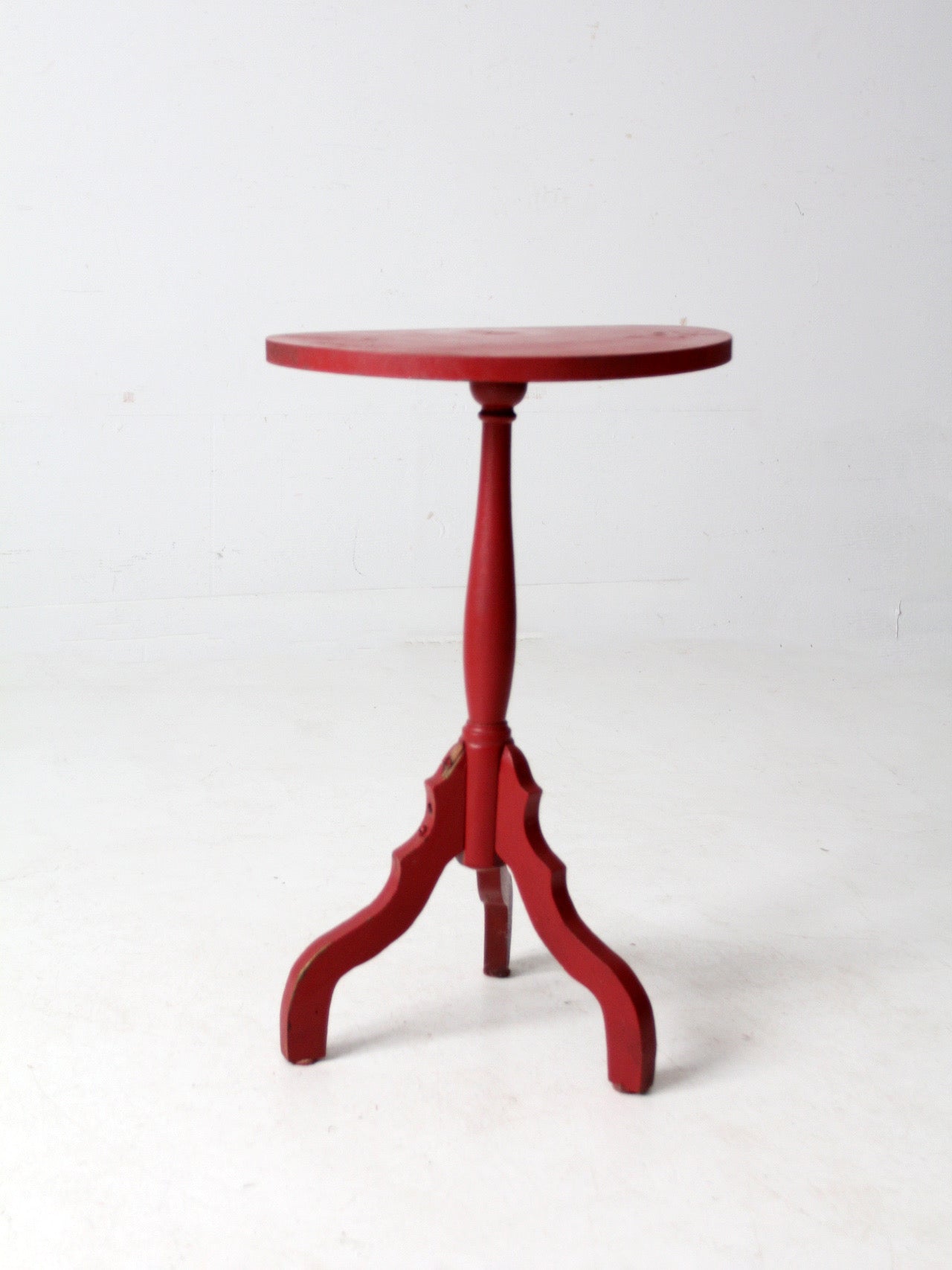 vintage red pedestal table