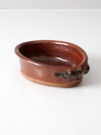 vintage studio pottery oval bowl