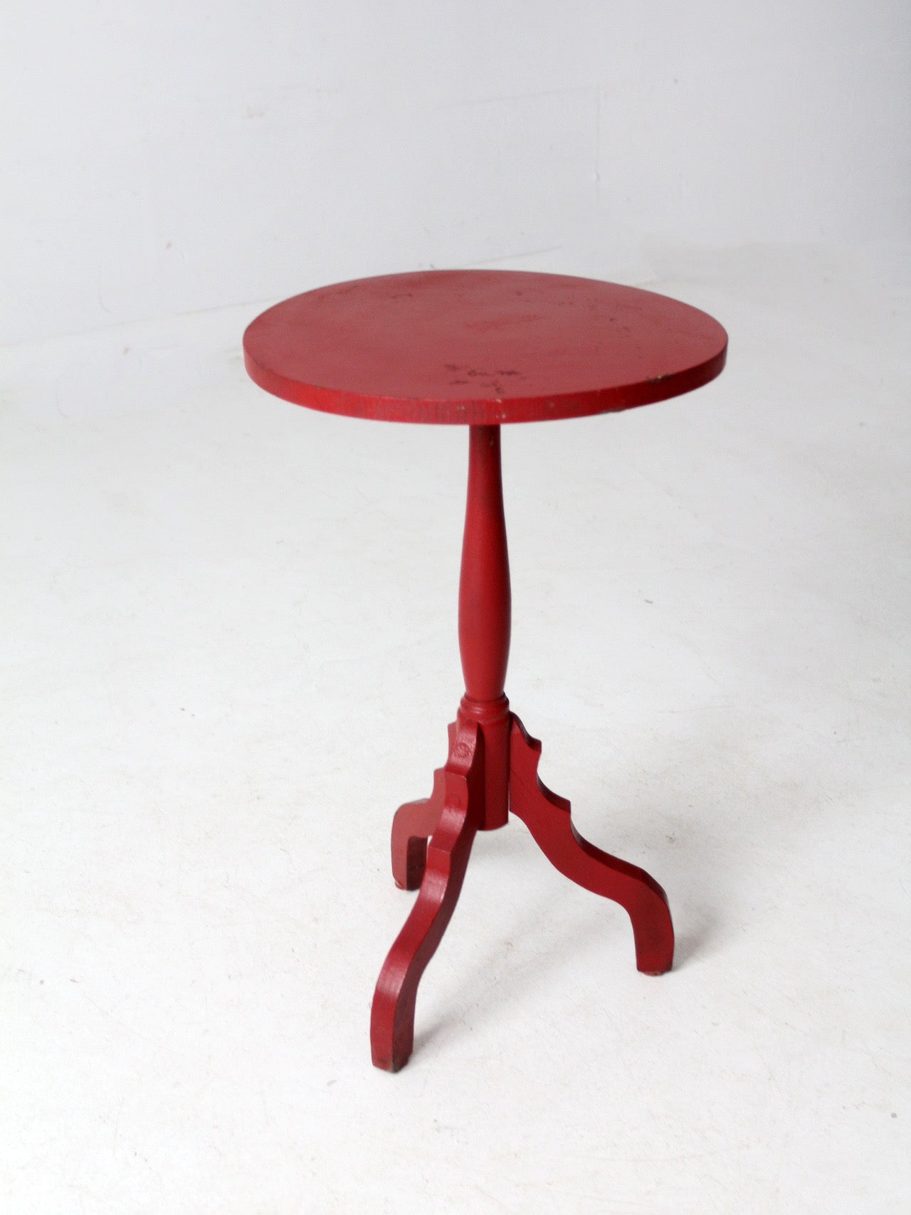 vintage red pedestal table