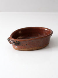 vintage studio pottery oval bowl