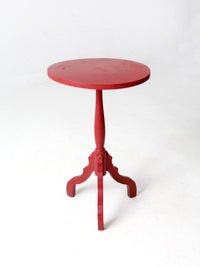 vintage red pedestal table