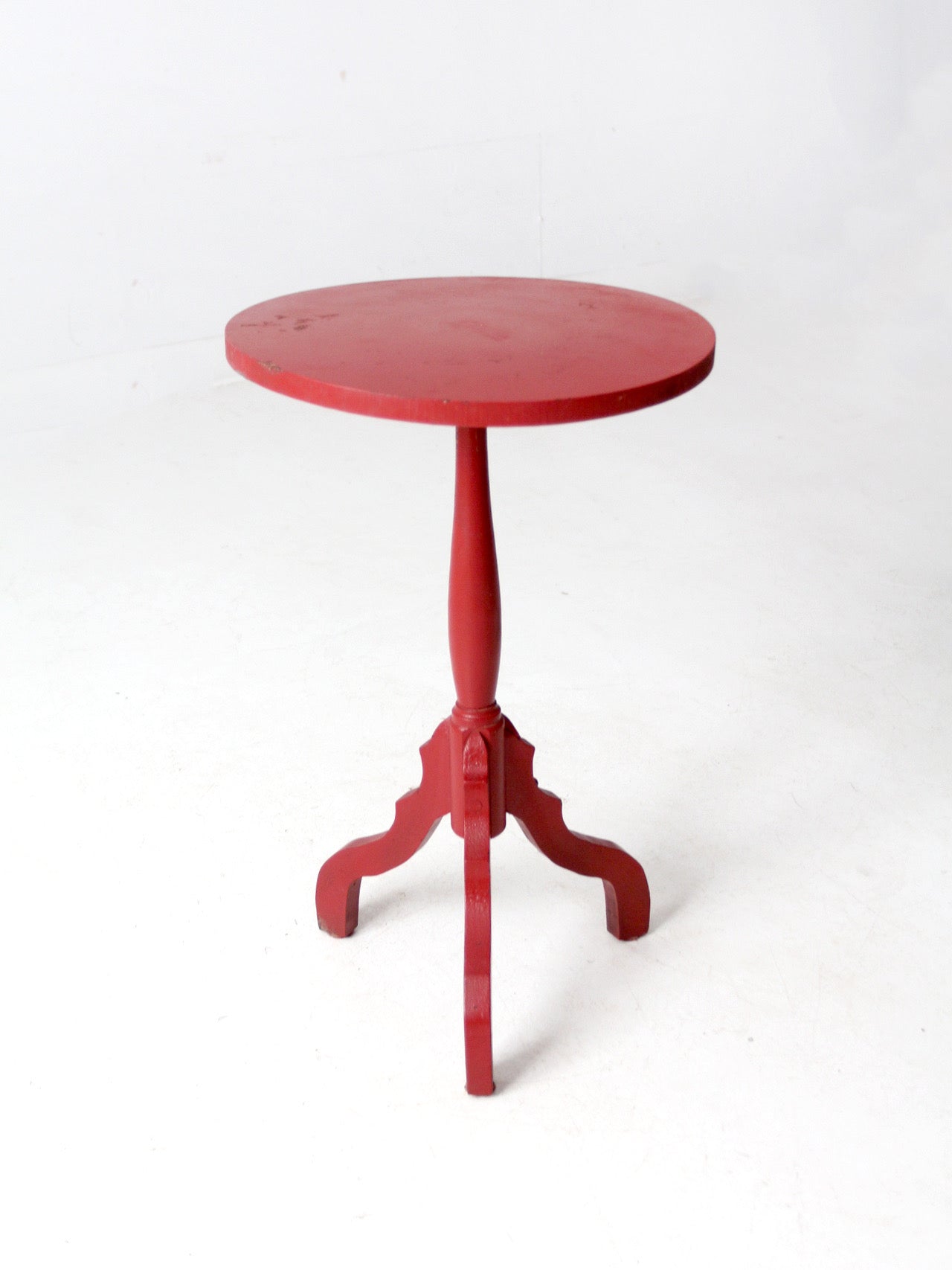 vintage red pedestal table