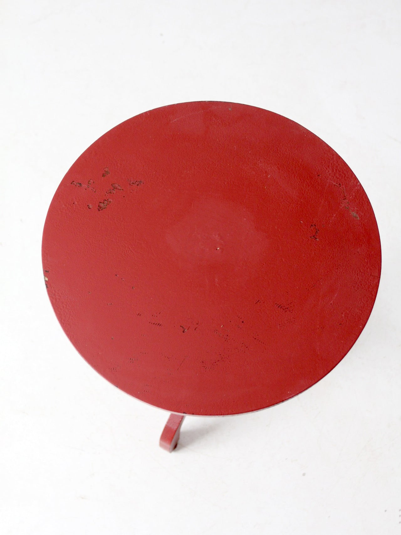 vintage red pedestal table