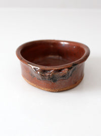 vintage studio pottery oval bowl