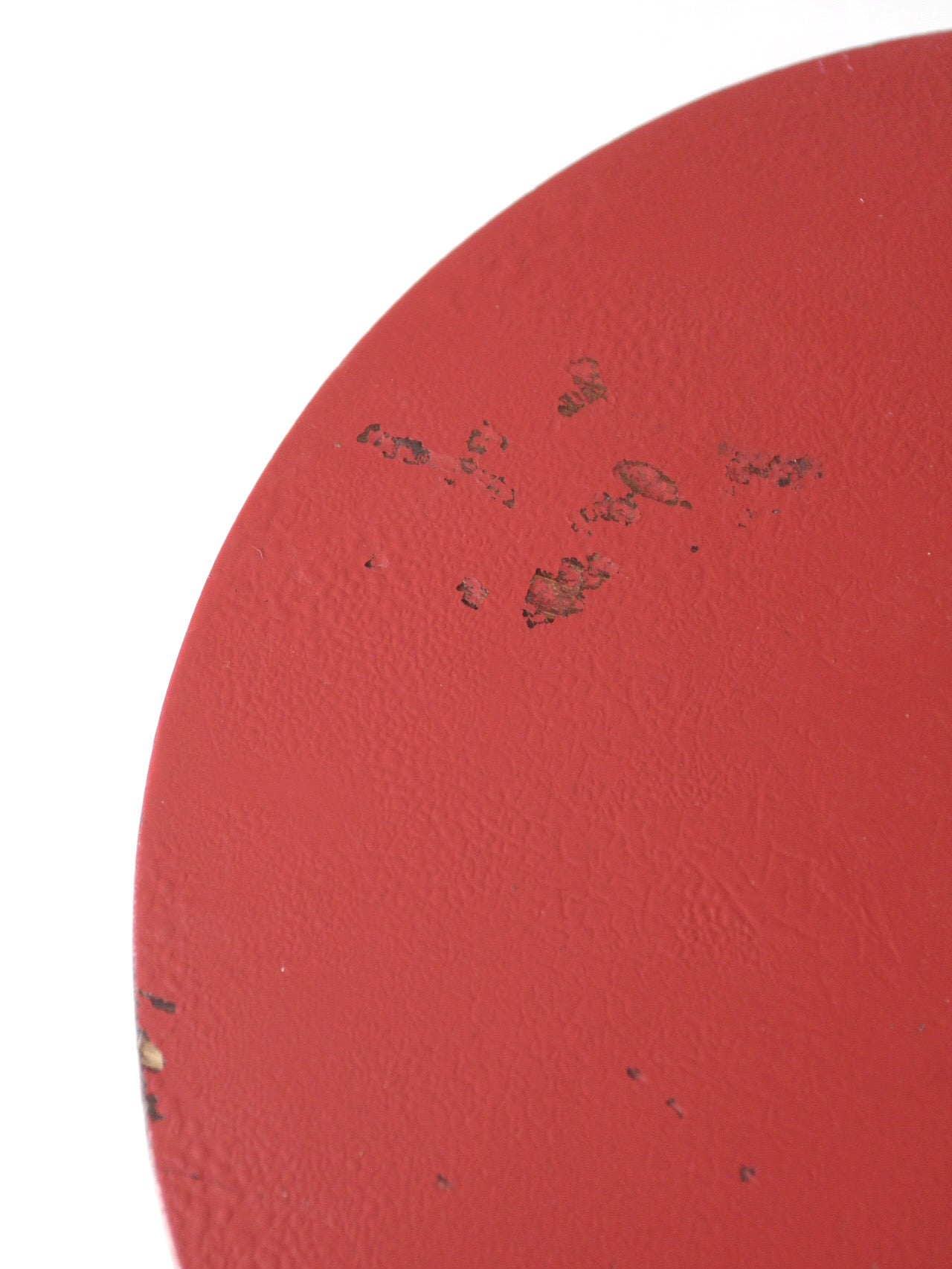 vintage red pedestal table