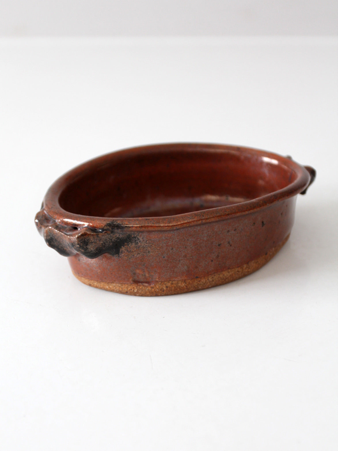 vintage studio pottery oval bowl