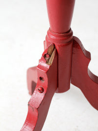 vintage red pedestal table