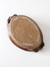 vintage studio pottery oval bowl