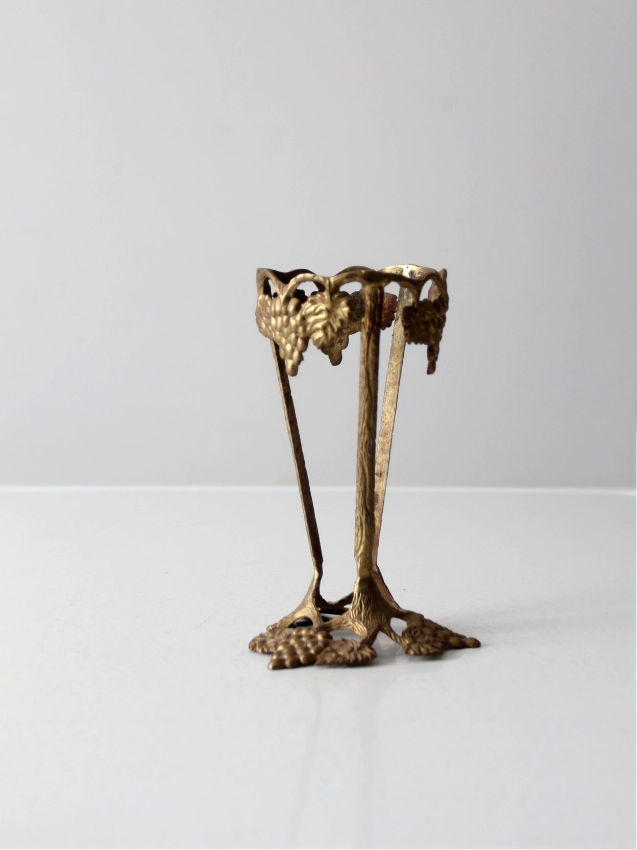 vintage brass grapevine stand